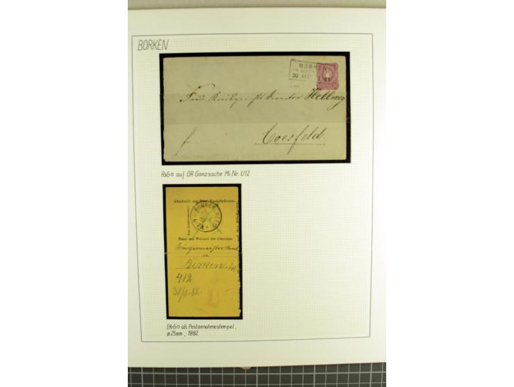 HEIMATSAMMLUNG BORKEN: 1820/76, kleine Heimatsammlung mit 14 teils frankierten Briefen und 5 Postscheinen