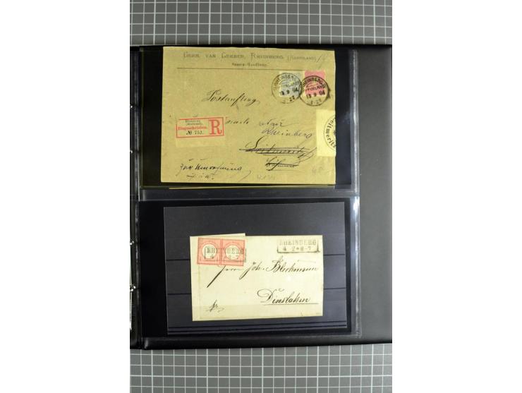 RHEINBERG: 1799/1923, interessante kleine Heimatsammlung, dabei sehr seltene Vorphila-Stempel wie "Rheinberg", "DE. RHEINBERG