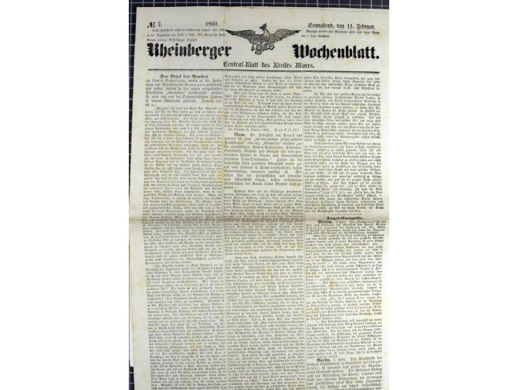 RHEINBERG: 1799/1923, interessante kleine Heimatsammlung, dabei sehr seltene Vorphila-Stempel wie "Rheinberg", "DE. RHEINBERG