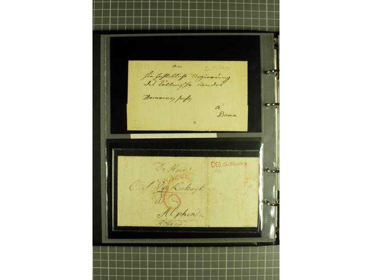 RHEINBERG: 1799/1923, interessante kleine Heimatsammlung, dabei sehr seltene Vorphila-Stempel wie "Rheinberg", "DE. RHEINBERG