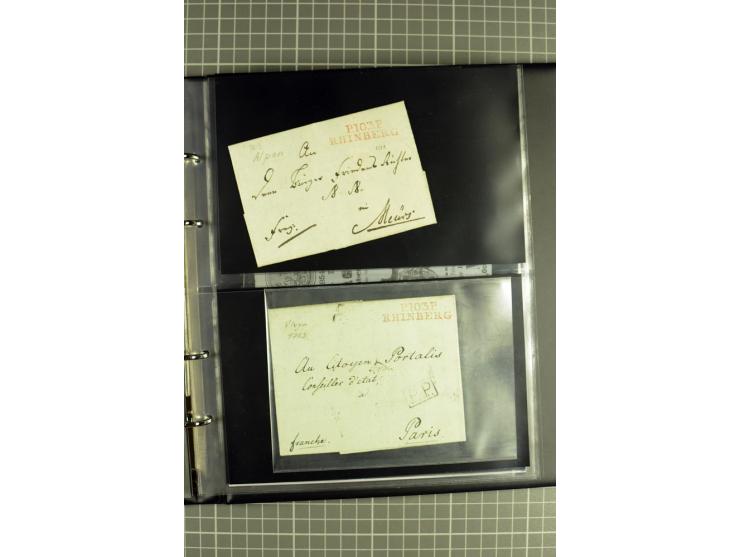 RHEINBERG: 1799/1923, interessante kleine Heimatsammlung, dabei sehr seltene Vorphila-Stempel wie "Rheinberg", "DE. RHEINBERG