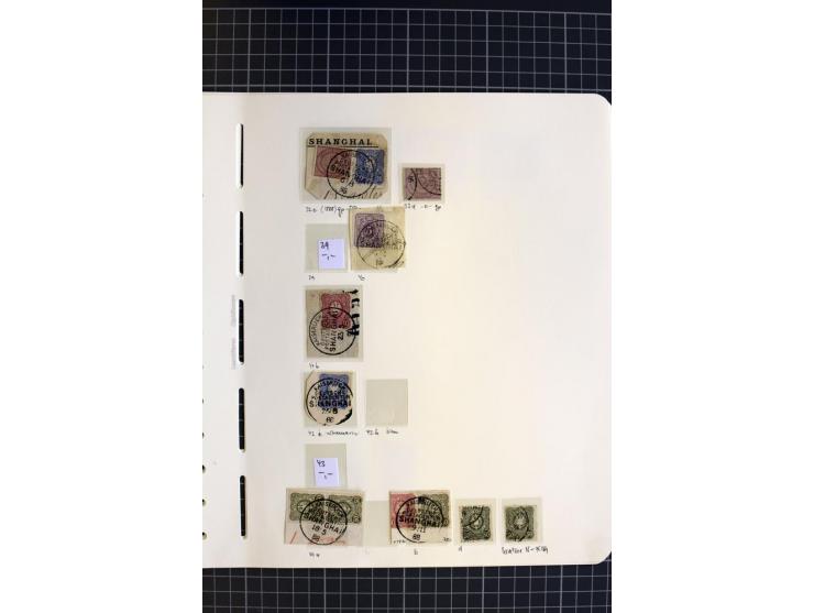 1888/1898, Sammlung mit 26 Briefstücken und 7 losen Marke sowie wenige spätere Marken als "Mitläufer", dabe bessere Farben, P