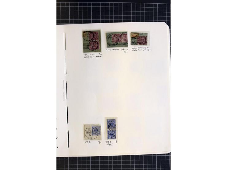 1888/1898, Sammlung mit 26 Briefstücken und 7 losen Marke sowie wenige spätere Marken als "Mitläufer", dabe bessere Farben, P