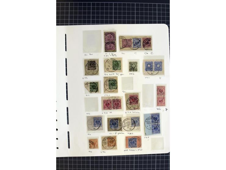 1888/1898, Sammlung mit 26 Briefstücken und 7 losen Marke sowie wenige spätere Marken als "Mitläufer", dabe bessere Farben, P