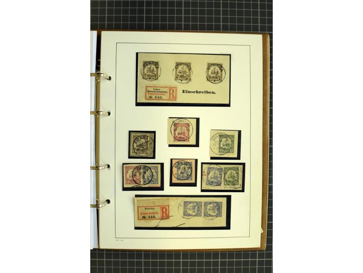 1890/1914, gestempelte Sammlung mit schönem Vorläufer- und Mitläuferteil, dabei Mi.-Nr. VL41 auf Briefstück "LAMU 31/7 90", S