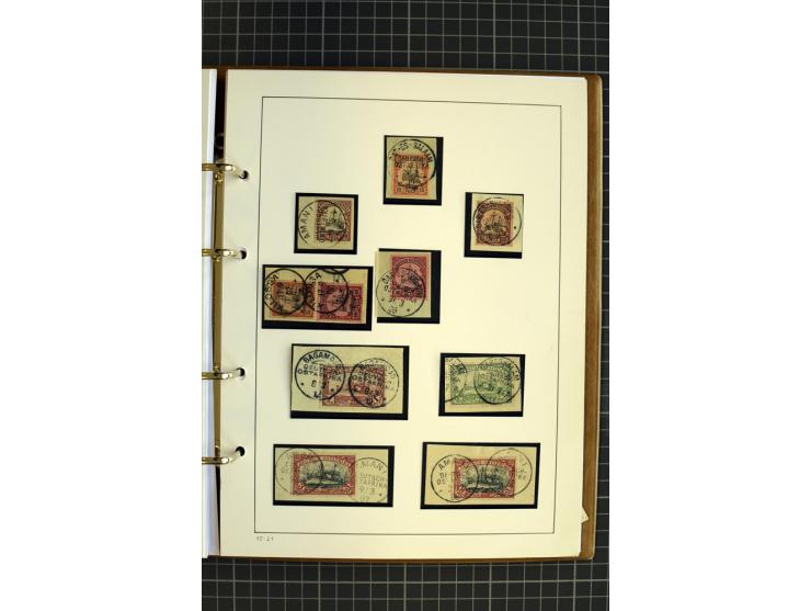 1890/1914, gestempelte Sammlung mit schönem Vorläufer- und Mitläuferteil, dabei Mi.-Nr. VL41 auf Briefstück "LAMU 31/7 90", S