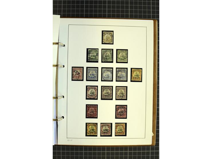 1890/1914, gestempelte Sammlung mit schönem Vorläufer- und Mitläuferteil, dabei Mi.-Nr. VL41 auf Briefstück "LAMU 31/7 90", S