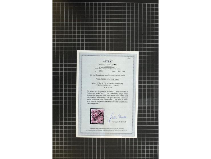 1898/1900, Sammlung Vor- und Mitläufer mit einigen Farben und verschiedenen Stempeln, dabei bessere mit u.a. Mi.-Nr. V37e (be