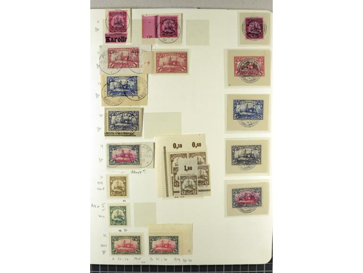 1899/1919, in den Hauptnummern überkomplette, meist gestempelte Sammlung mit Mi.-Nr. 1-6 I (teils auf Briefstücken mit Fotoat