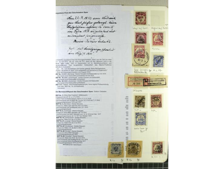 1899/1919, in den Hauptnummern überkomplette, meist gestempelte Sammlung mit Mi.-Nr. 1-6 I (teils auf Briefstücken mit Fotoat