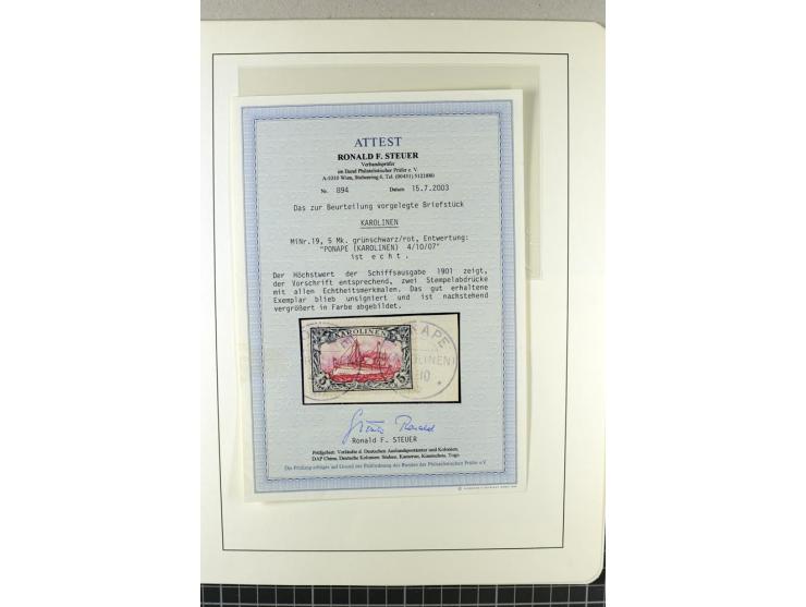 1899/1919, in den Hauptnummern überkomplette, meist gestempelte Sammlung mit Mi.-Nr. 1-6 I (teils auf Briefstücken mit Fotoat
