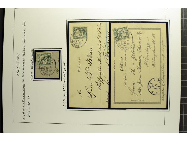 1901/1914, umfangreiche Ausstellungs-Sammlung "Die Bahnpost der Schantung-Bahn" mit ca. 150 Briefen und Karten, 36 Briefstück