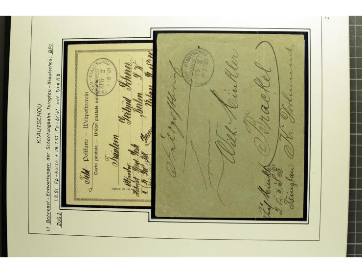 1901/1914, umfangreiche Ausstellungs-Sammlung "Die Bahnpost der Schantung-Bahn" mit ca. 150 Briefen und Karten, 36 Briefstück