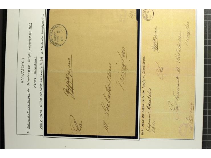 1901/1914, umfangreiche Ausstellungs-Sammlung "Die Bahnpost der Schantung-Bahn" mit ca. 150 Briefen und Karten, 36 Briefstück