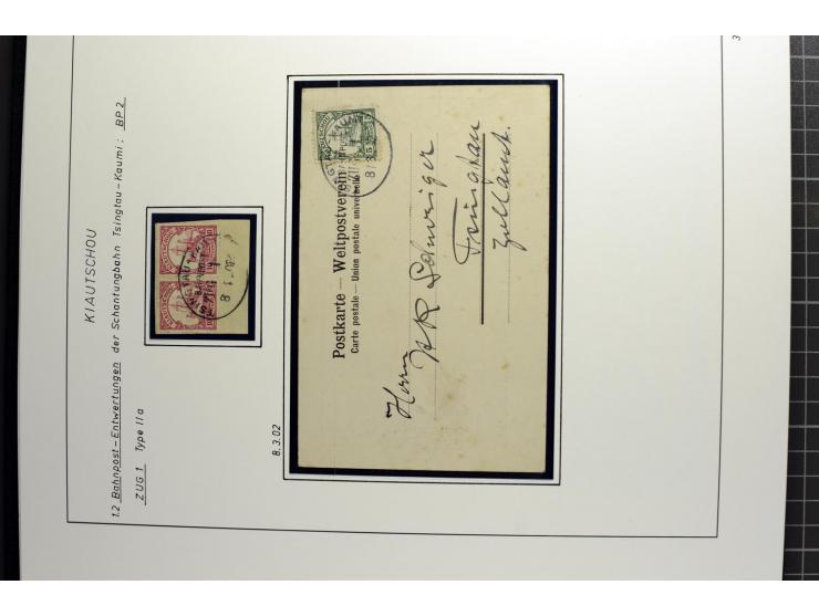 1901/1914, umfangreiche Ausstellungs-Sammlung "Die Bahnpost der Schantung-Bahn" mit ca. 150 Briefen und Karten, 36 Briefstück