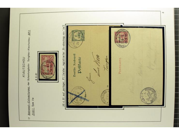 1901/1914, umfangreiche Ausstellungs-Sammlung "Die Bahnpost der Schantung-Bahn" mit ca. 150 Briefen und Karten, 36 Briefstück