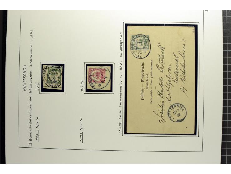 1901/1914, umfangreiche Ausstellungs-Sammlung "Die Bahnpost der Schantung-Bahn" mit ca. 150 Briefen und Karten, 36 Briefstück