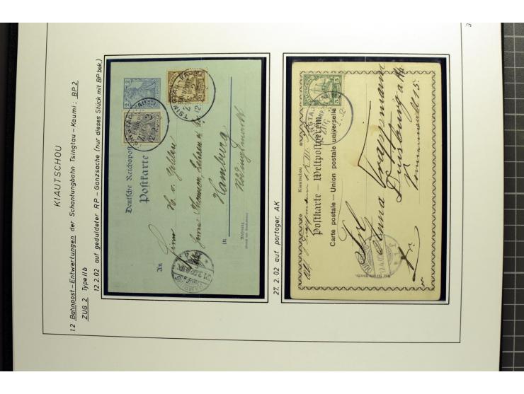 1901/1914, umfangreiche Ausstellungs-Sammlung "Die Bahnpost der Schantung-Bahn" mit ca. 150 Briefen und Karten, 36 Briefstück