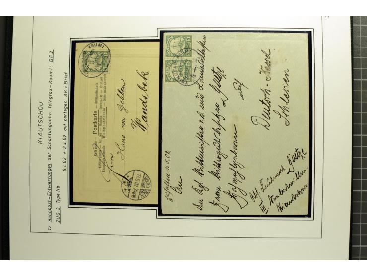 1901/1914, umfangreiche Ausstellungs-Sammlung "Die Bahnpost der Schantung-Bahn" mit ca. 150 Briefen und Karten, 36 Briefstück