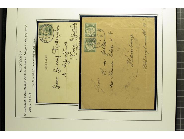 1901/1914, umfangreiche Ausstellungs-Sammlung "Die Bahnpost der Schantung-Bahn" mit ca. 150 Briefen und Karten, 36 Briefstück
