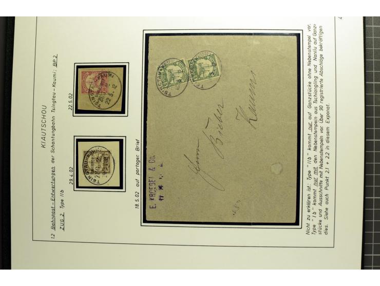 1901/1914, umfangreiche Ausstellungs-Sammlung "Die Bahnpost der Schantung-Bahn" mit ca. 150 Briefen und Karten, 36 Briefstück