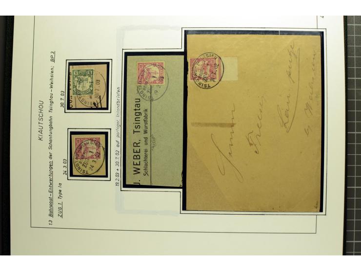 1901/1914, umfangreiche Ausstellungs-Sammlung "Die Bahnpost der Schantung-Bahn" mit ca. 150 Briefen und Karten, 36 Briefstück