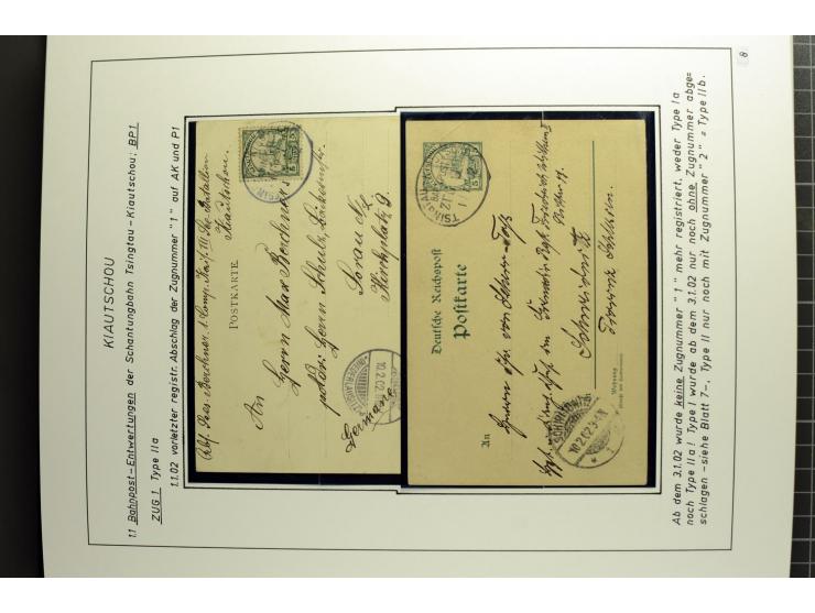 1901/1914, umfangreiche Ausstellungs-Sammlung "Die Bahnpost der Schantung-Bahn" mit ca. 150 Briefen und Karten, 36 Briefstück