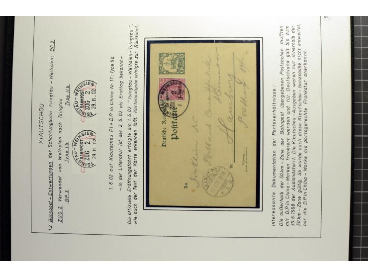 1901/1914, umfangreiche Ausstellungs-Sammlung "Die Bahnpost der Schantung-Bahn" mit ca. 150 Briefen und Karten, 36 Briefstück