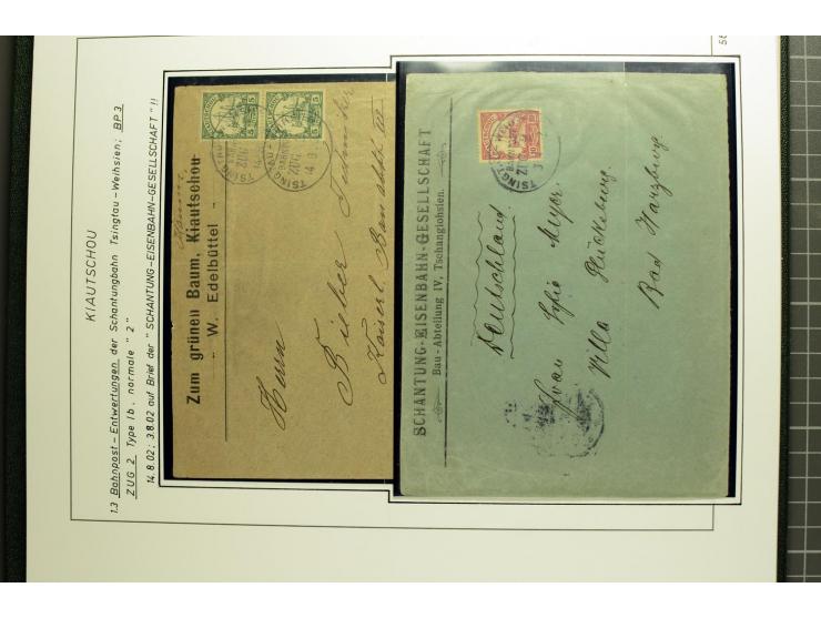 1901/1914, umfangreiche Ausstellungs-Sammlung "Die Bahnpost der Schantung-Bahn" mit ca. 150 Briefen und Karten, 36 Briefstück