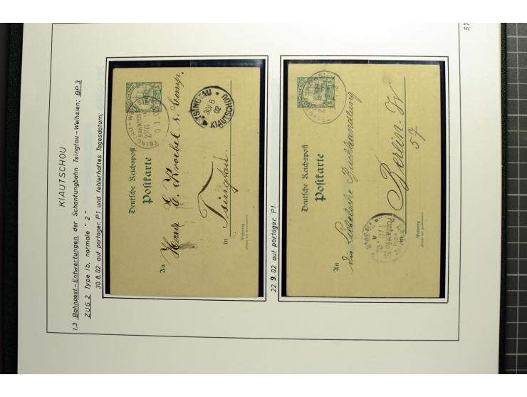 1901/1914, umfangreiche Ausstellungs-Sammlung "Die Bahnpost der Schantung-Bahn" mit ca. 150 Briefen und Karten, 36 Briefstück