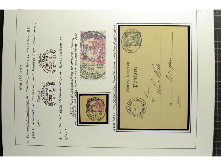 1901/1914, umfangreiche Ausstellungs-Sammlung "Die Bahnpost der Schantung-Bahn" mit ca. 150 Briefen und Karten, 36 Briefstück
