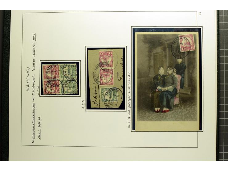 1901/1914, umfangreiche Ausstellungs-Sammlung "Die Bahnpost der Schantung-Bahn" mit ca. 150 Briefen und Karten, 36 Briefstück