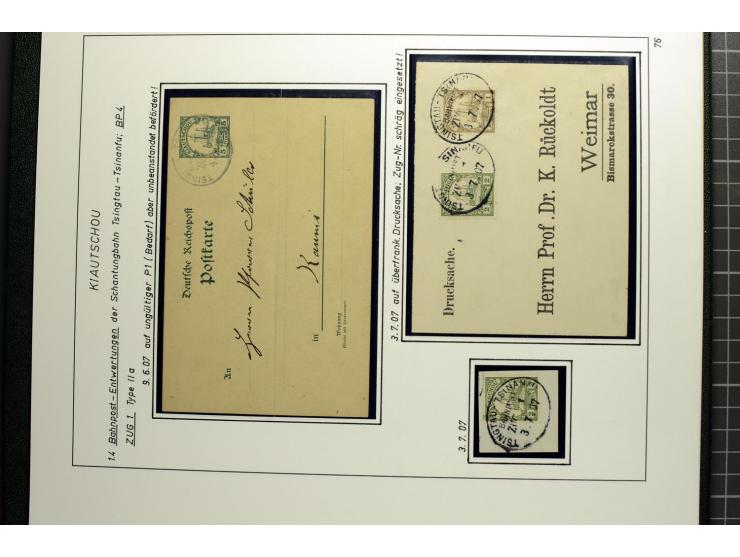 1901/1914, umfangreiche Ausstellungs-Sammlung "Die Bahnpost der Schantung-Bahn" mit ca. 150 Briefen und Karten, 36 Briefstück