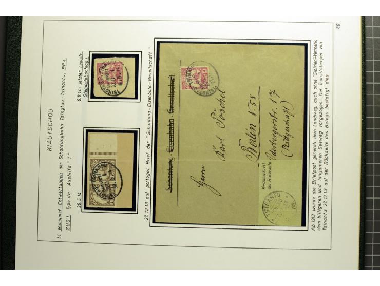 1901/1914, umfangreiche Ausstellungs-Sammlung "Die Bahnpost der Schantung-Bahn" mit ca. 150 Briefen und Karten, 36 Briefstück