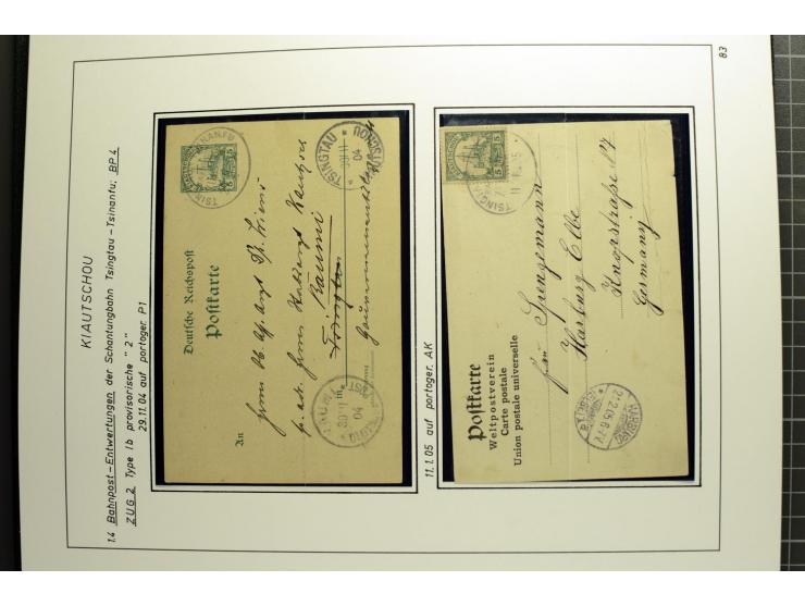 1901/1914, umfangreiche Ausstellungs-Sammlung "Die Bahnpost der Schantung-Bahn" mit ca. 150 Briefen und Karten, 36 Briefstück