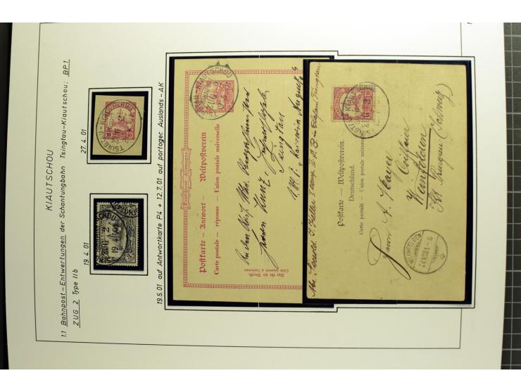 1901/1914, umfangreiche Ausstellungs-Sammlung "Die Bahnpost der Schantung-Bahn" mit ca. 150 Briefen und Karten, 36 Briefstück
