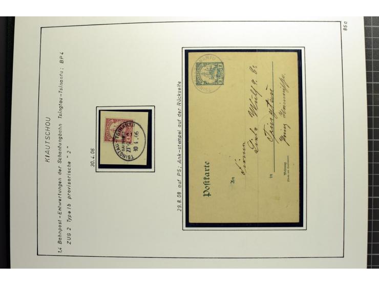 1901/1914, umfangreiche Ausstellungs-Sammlung "Die Bahnpost der Schantung-Bahn" mit ca. 150 Briefen und Karten, 36 Briefstück