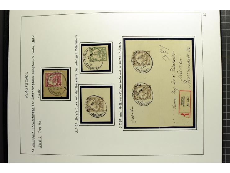 1901/1914, umfangreiche Ausstellungs-Sammlung "Die Bahnpost der Schantung-Bahn" mit ca. 150 Briefen und Karten, 36 Briefstück