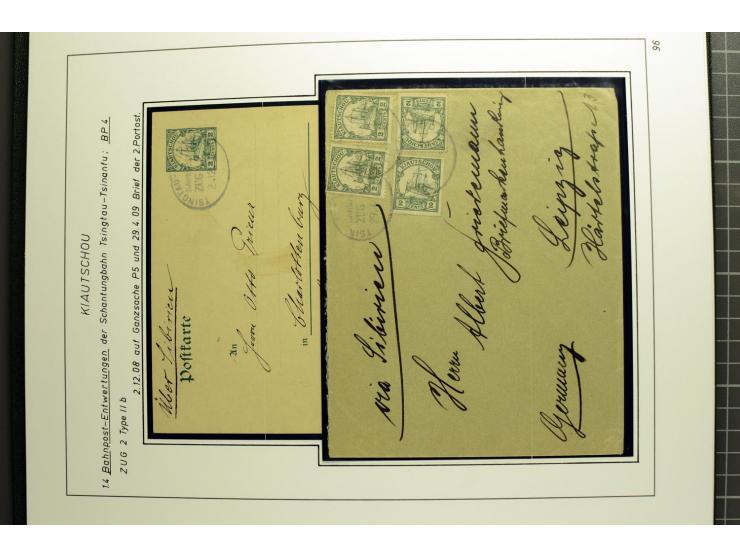 1901/1914, umfangreiche Ausstellungs-Sammlung "Die Bahnpost der Schantung-Bahn" mit ca. 150 Briefen und Karten, 36 Briefstück