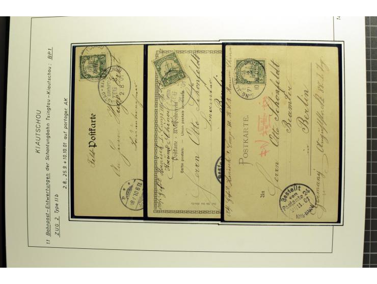 1901/1914, umfangreiche Ausstellungs-Sammlung "Die Bahnpost der Schantung-Bahn" mit ca. 150 Briefen und Karten, 36 Briefstück