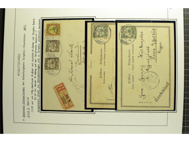 1901/1914, umfangreiche Ausstellungs-Sammlung "Die Bahnpost der Schantung-Bahn" mit ca. 150 Briefen und Karten, 36 Briefstück
