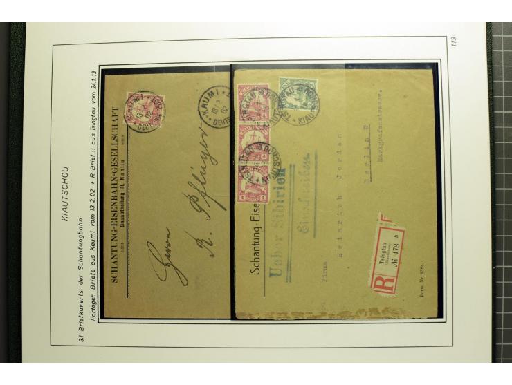 1901/1914, umfangreiche Ausstellungs-Sammlung "Die Bahnpost der Schantung-Bahn" mit ca. 150 Briefen und Karten, 36 Briefstück