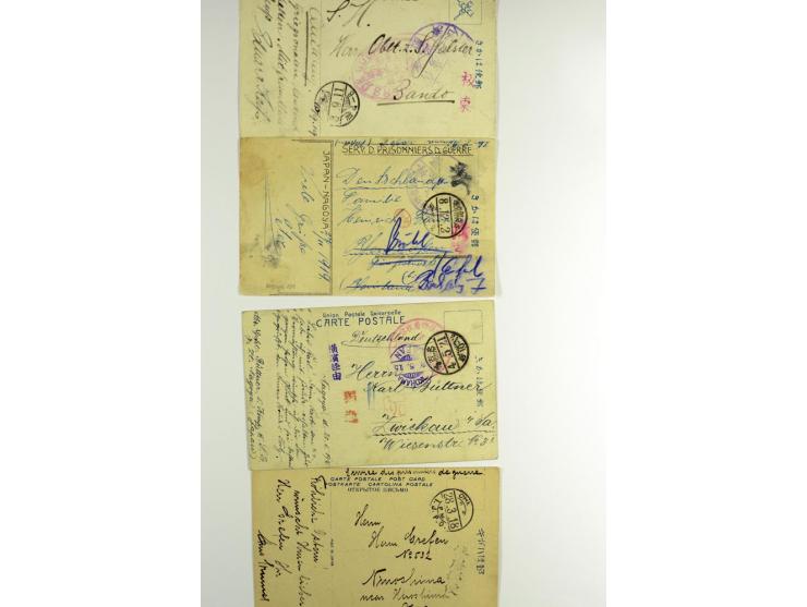 1915/18, etwa 30 Briefe, Karten, Paketzettel, Telegramme etc., diverse Lager