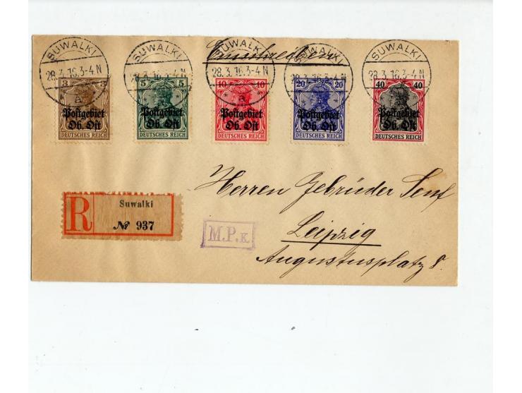 1915/18, interessante Partie von 40 Briefen, dabei 20 R-Briefe, außerdem Zensuren etc., gute Erhaltung
