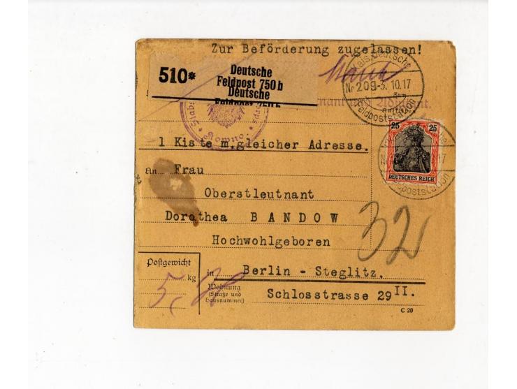 1915/18, interessante Partie von 40 Briefen, dabei 20 R-Briefe, außerdem Zensuren etc., gute Erhaltung