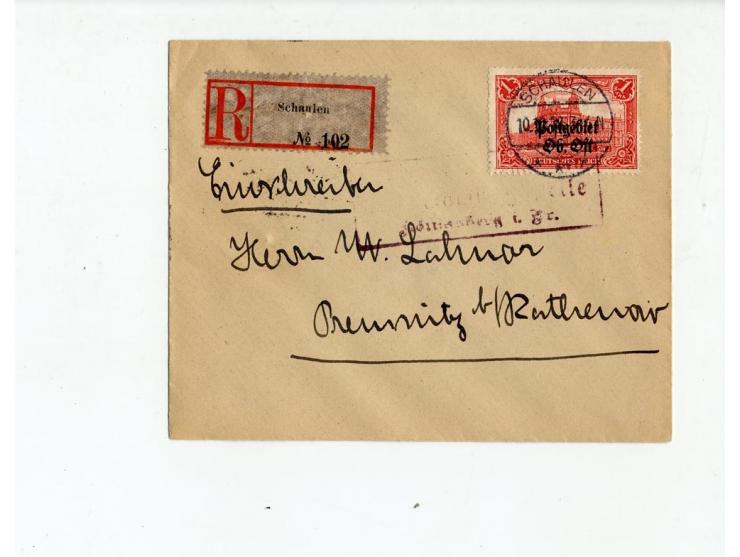 1918, 11 Briefe bzw. Karten, dabei 9 R-Briefe, gute Erhaltung