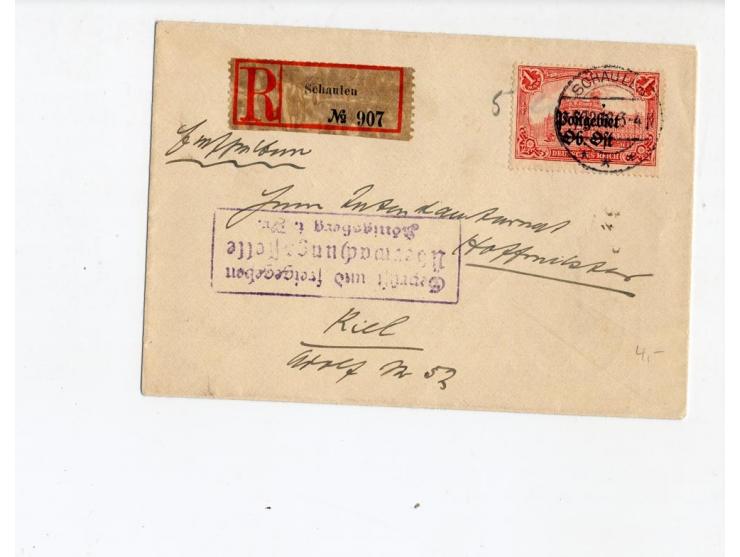 1918, 11 Briefe bzw. Karten, dabei 9 R-Briefe, gute Erhaltung