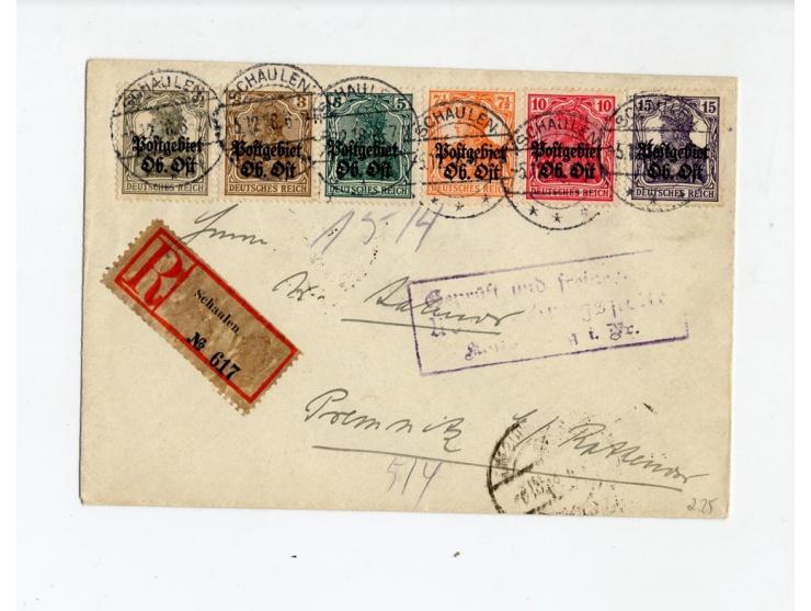 1918, 11 Briefe bzw. Karten, dabei 9 R-Briefe, gute Erhaltung