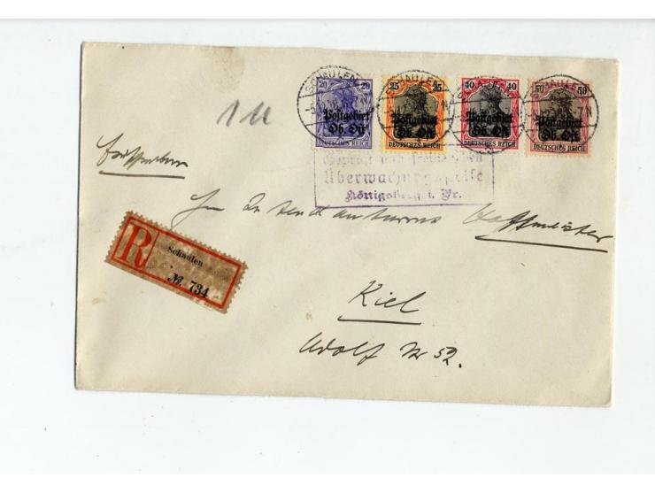 1918, 11 Briefe bzw. Karten, dabei 9 R-Briefe, gute Erhaltung