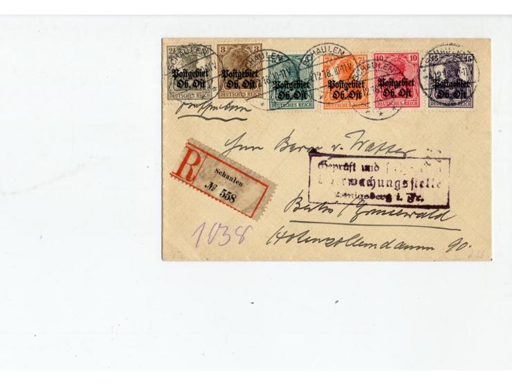 1918, 11 Briefe bzw. Karten, dabei 9 R-Briefe, gute Erhaltung